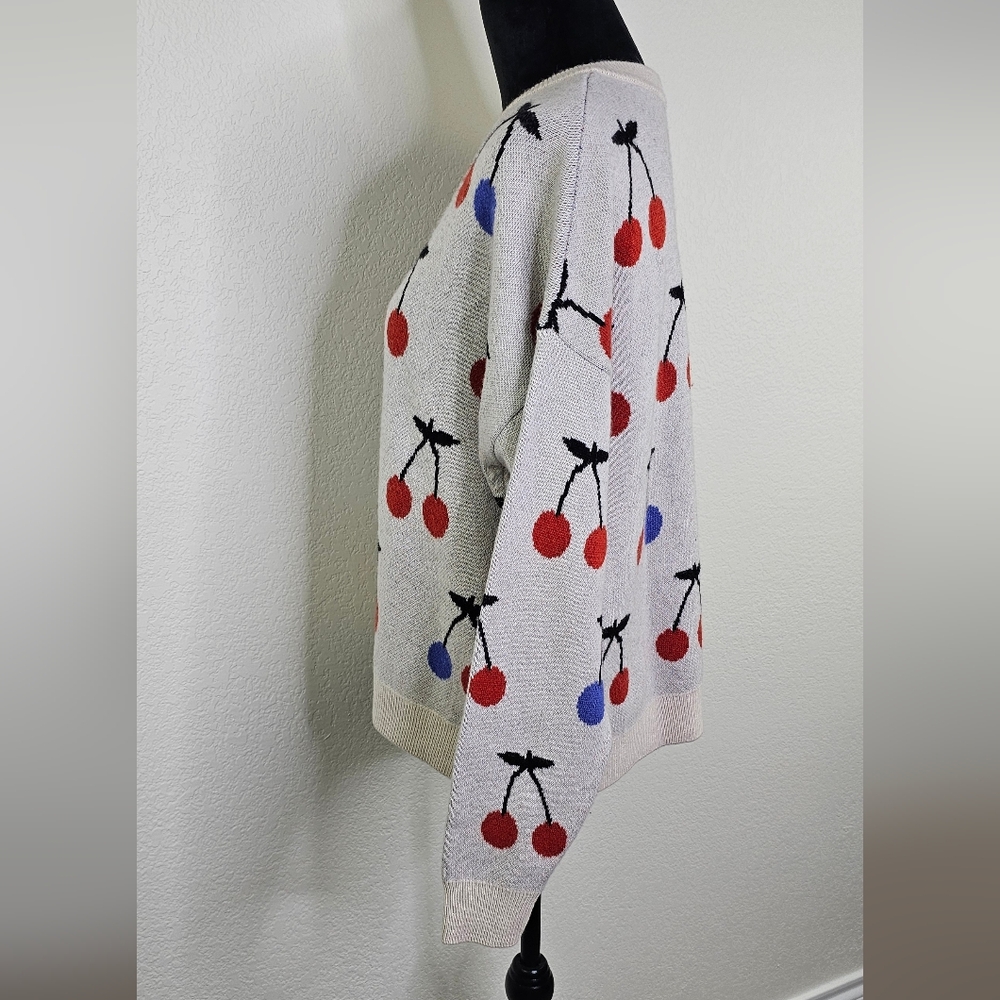 Madewell Cherry Jacquard Pullover Sweater viscose/polyamide/wool/alpaca blend M - Picture 6 of 10